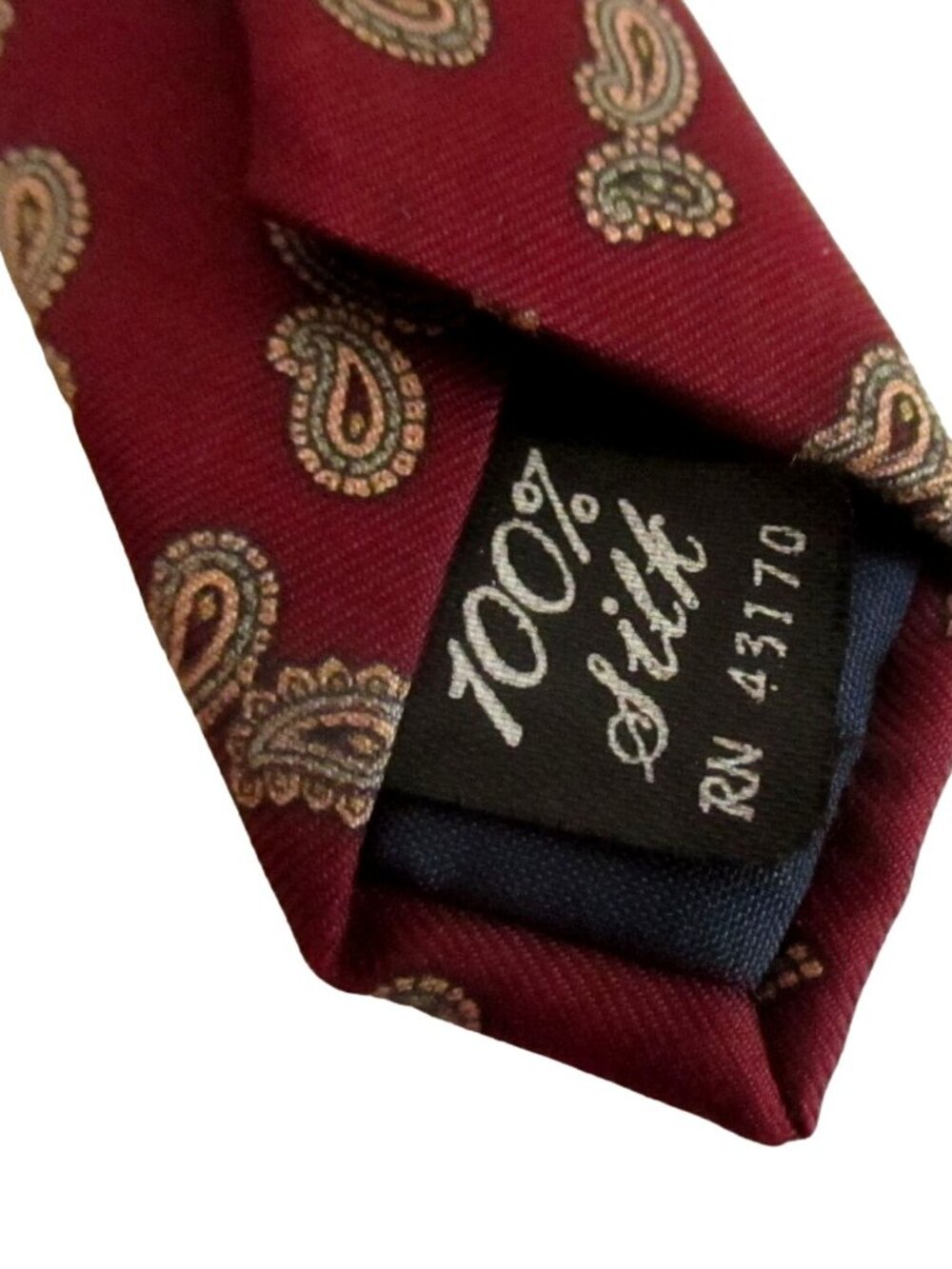Vintage Neck Tie Mens Silk 3.5” 56" Red Paisley Pattern Saddle Club